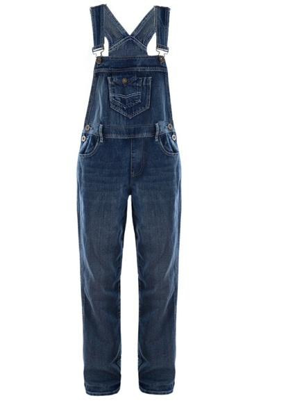 Anna - Kaci Denim - Anna - Kaci Denim Straight Leg Bib Overalls  L/XL
